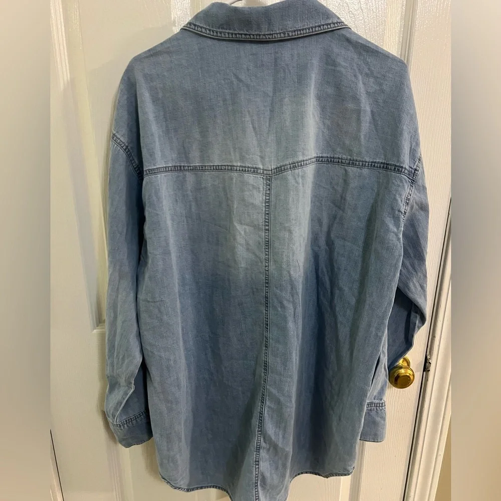 Sofia Jeans Women's Sofia Oversized Boyfriend Shirt with Long Sleeves, Sz LG NWT - Picture 10 of 10